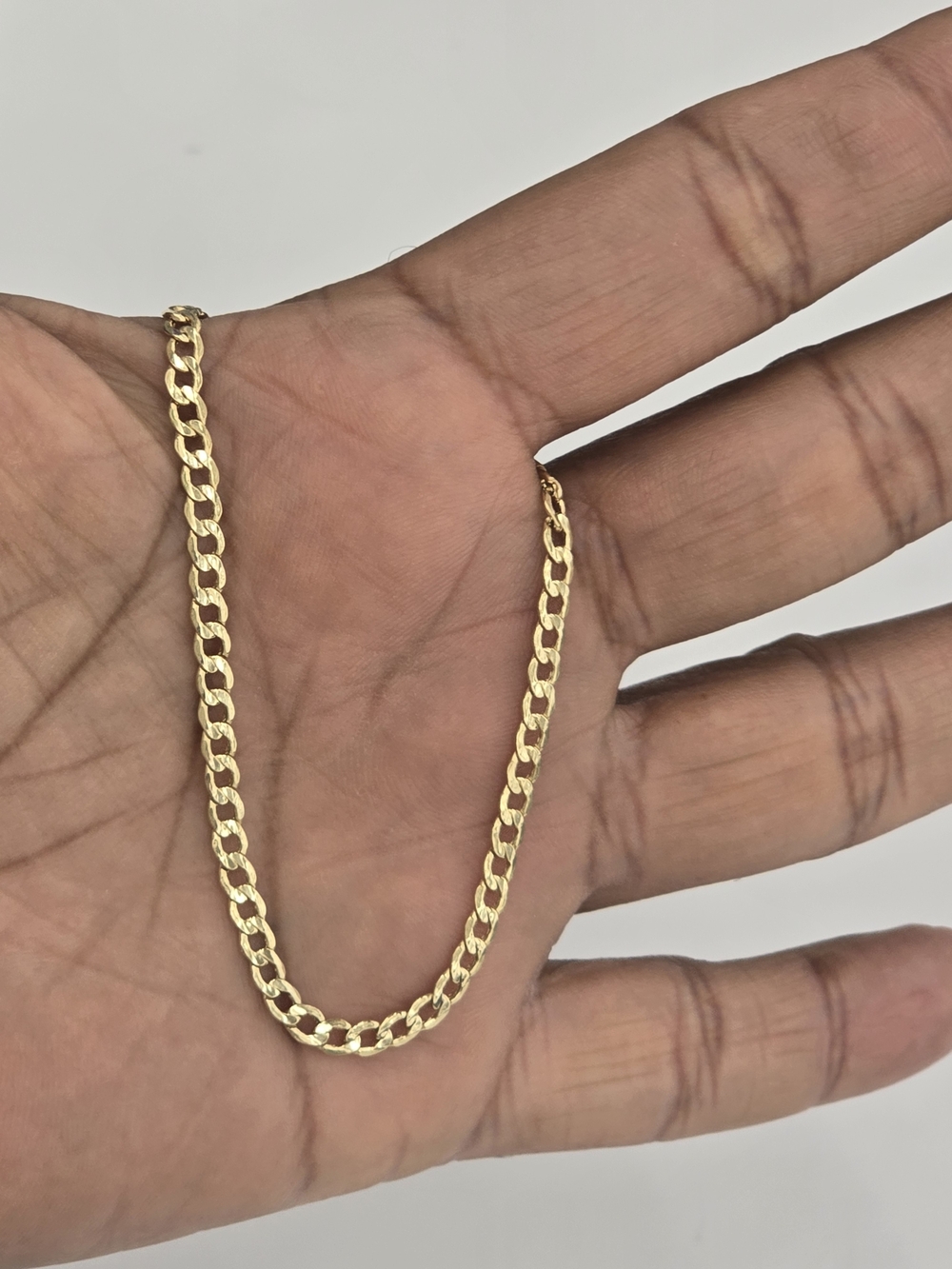 10k Real Gold Cuban Curb Bracelet 3.5mm 8 Inches